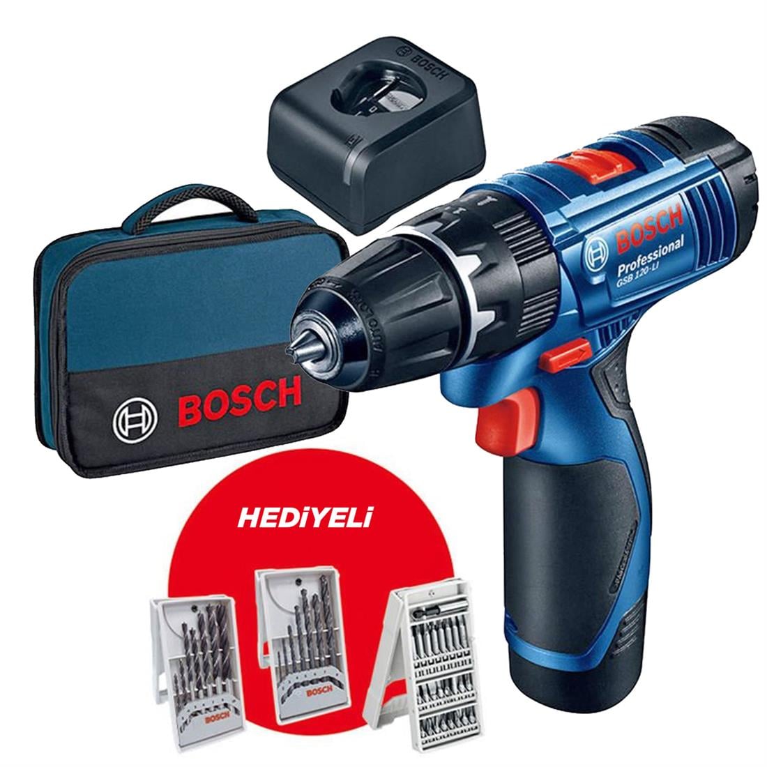 Bosch GSB 120-LI Darbeli Tek Akülü Delme-Vidalama Makinesi  - 06019G8126