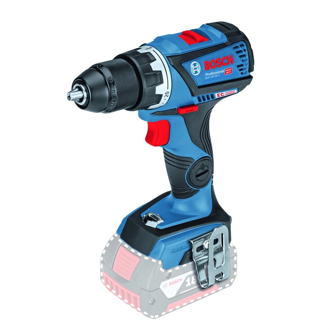 Bosch GSR 18v-60 C Akülü Delme Vidalama Makinası (SOLO) - 06019g1102