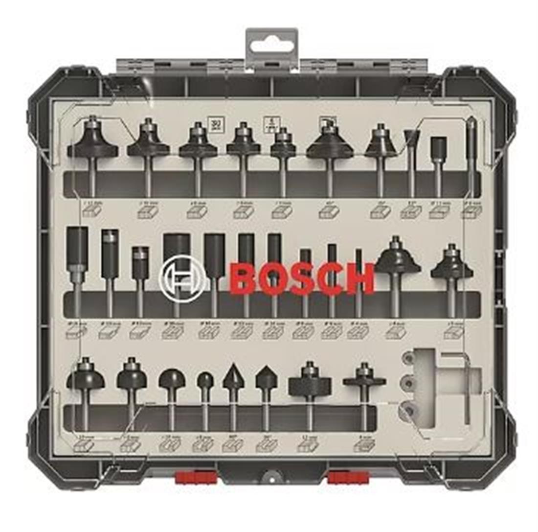 Bosch Pro Freze Seti 30 'lu Karışık 8mm şaftlı - 2607017475