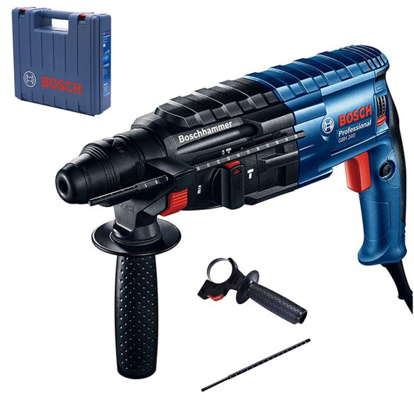 Bosch Professional GSB 183 Tek Akülü 2 Ah Darbeli Matkap Şarjlı  + GBH 240 Kırıcı Delici + V-Line 103 Parça Aksesuar Seti
