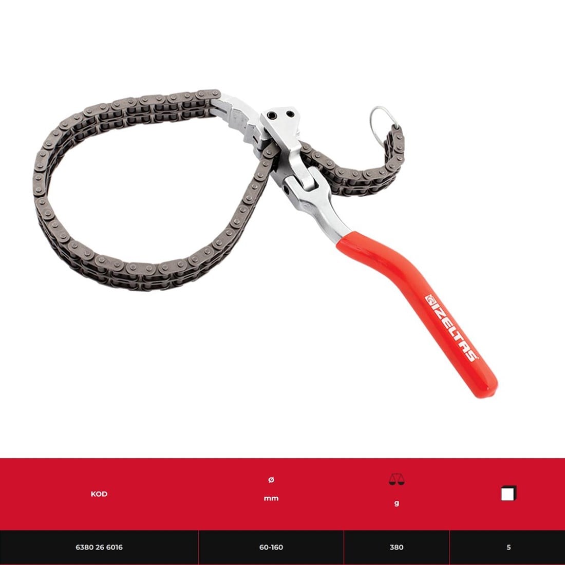 İzeltaş 60*160 mm Çift Zincirli Yağ Filtre Sökeceği - 6380266016
