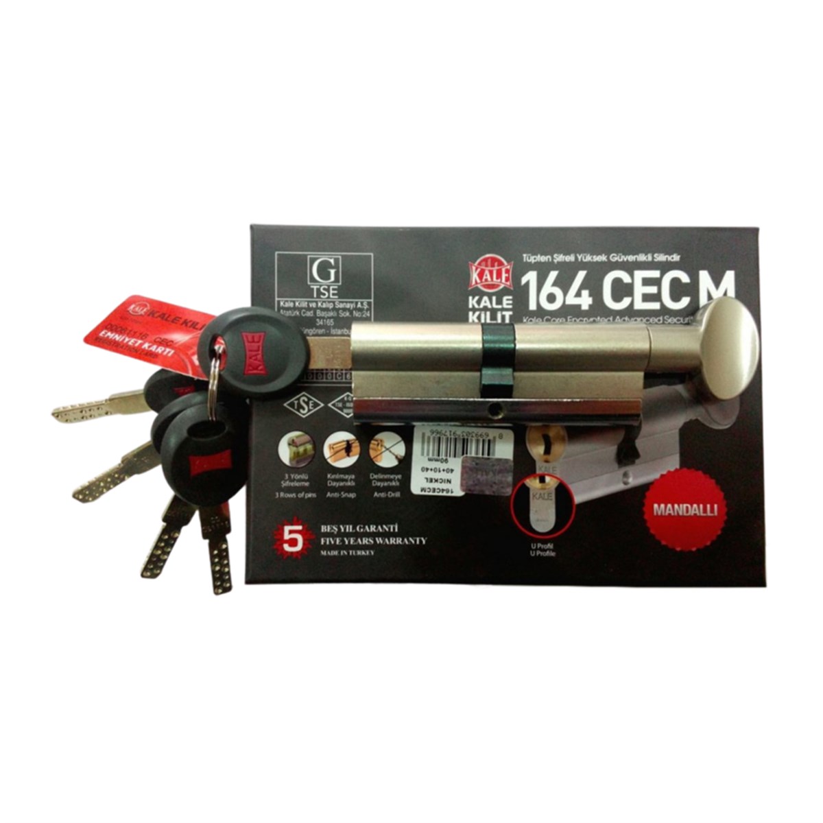 KALE 164 CECM MANDALLI TÜPTEN ŞİFRELİ ASMA KİLİT 68mm 164CECM0005