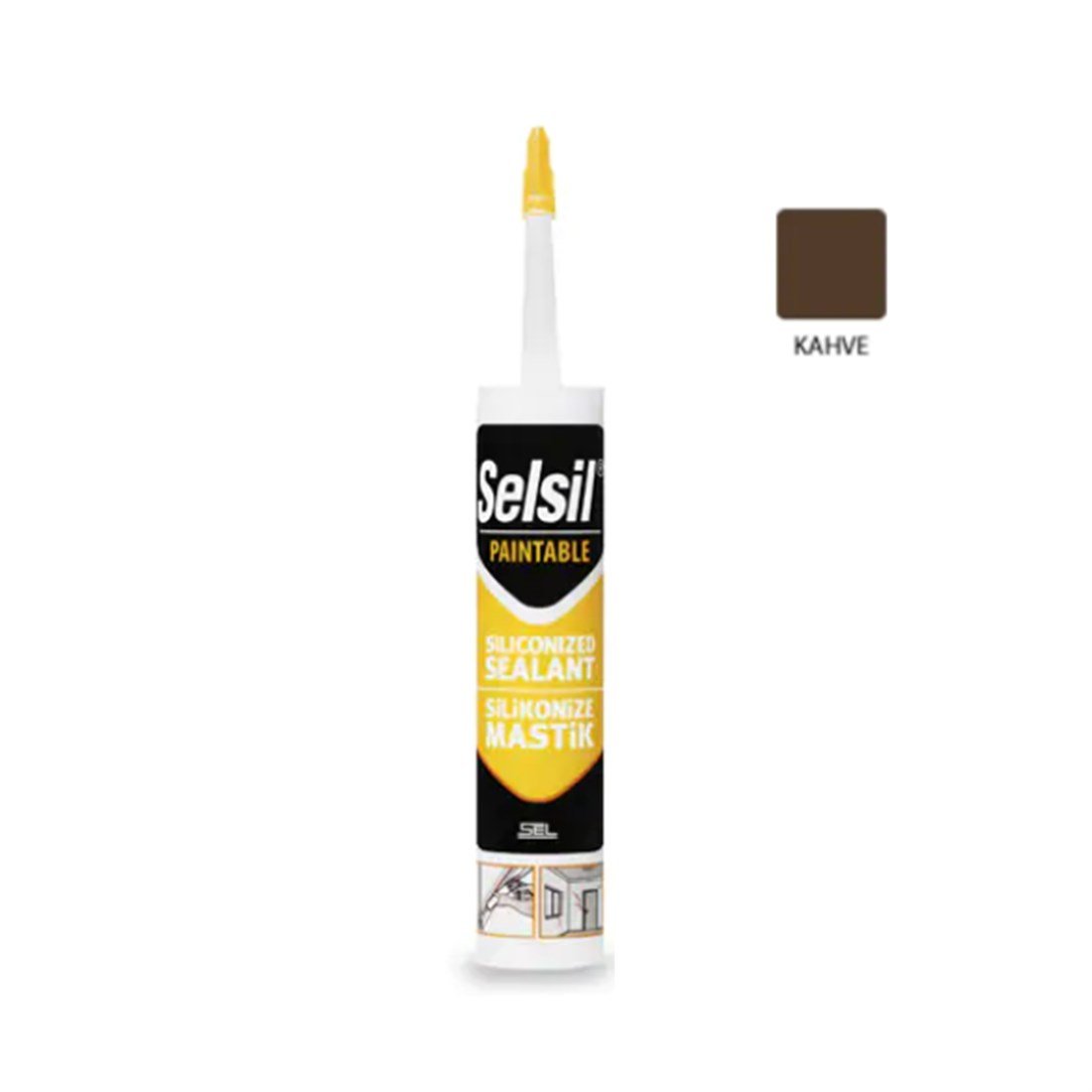 Selsil Silikonize Mastik 500gr Kahve 