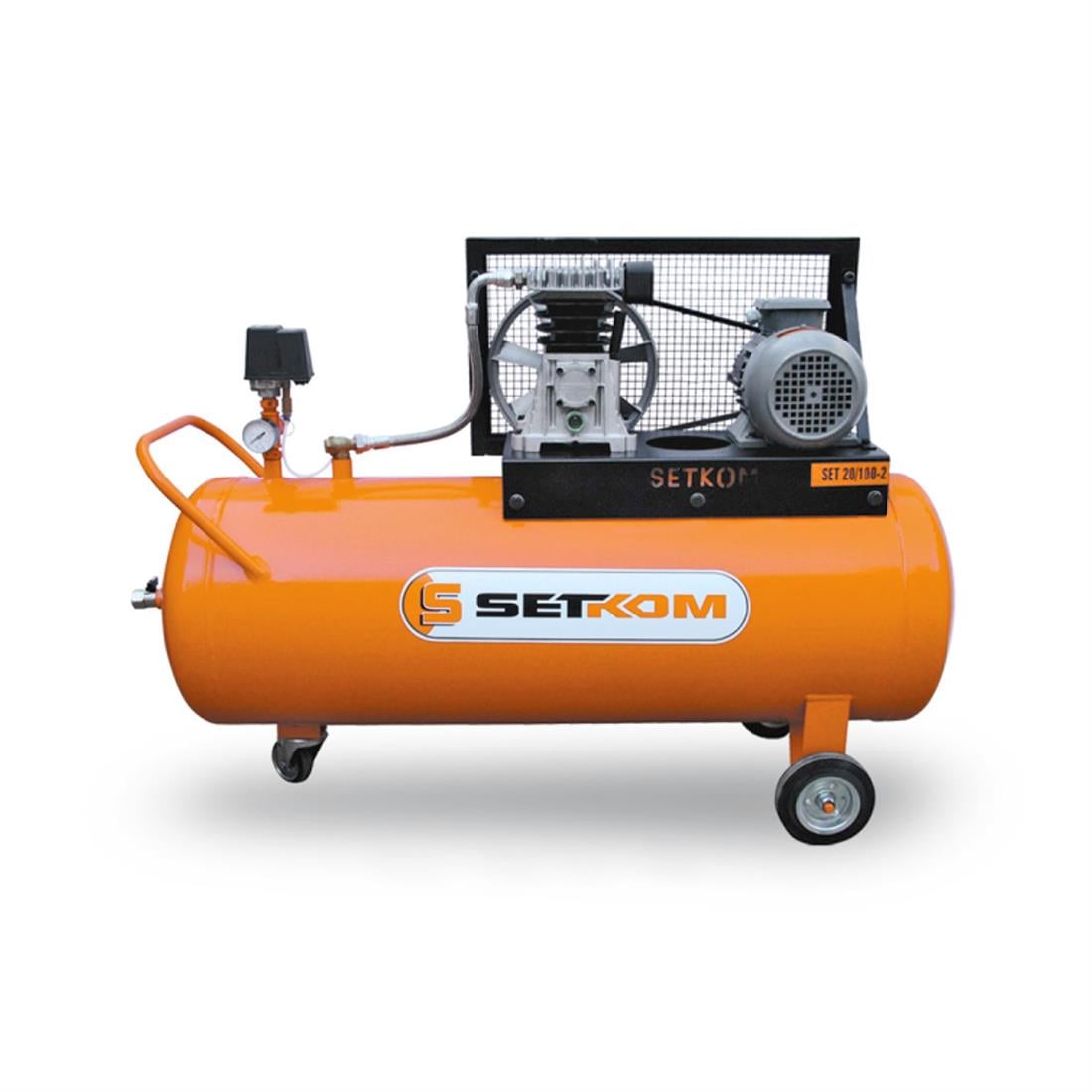 Setkom Pistonlu Kompresör 2 Hp 220V100Lt 8 Bar - SET 20/100-2M