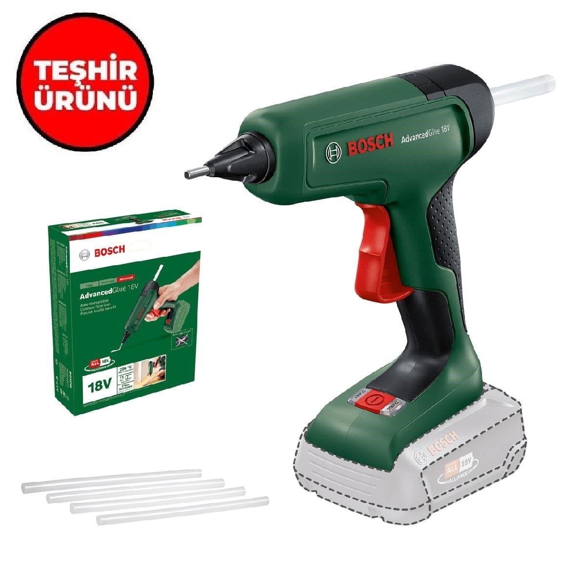 Teşhir Bosch AdvancedGlue 18v Akülü Tutkal Tabancası (Aküsüz) - 0603264800