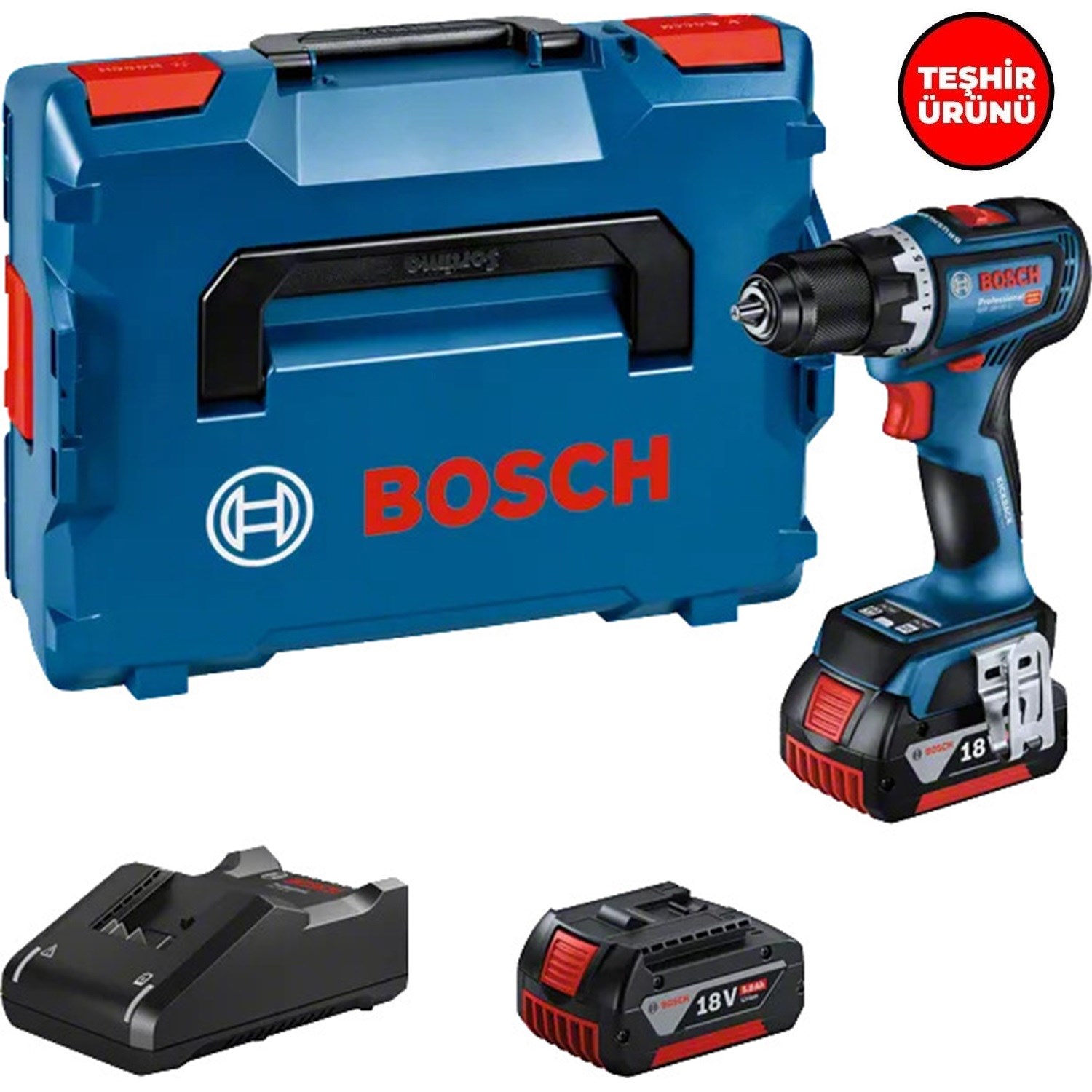 Teşhir Bosch GSR 18V-90 C Çift (2) 5 Ah Akülü Delme Vidalama - 06019K6006
