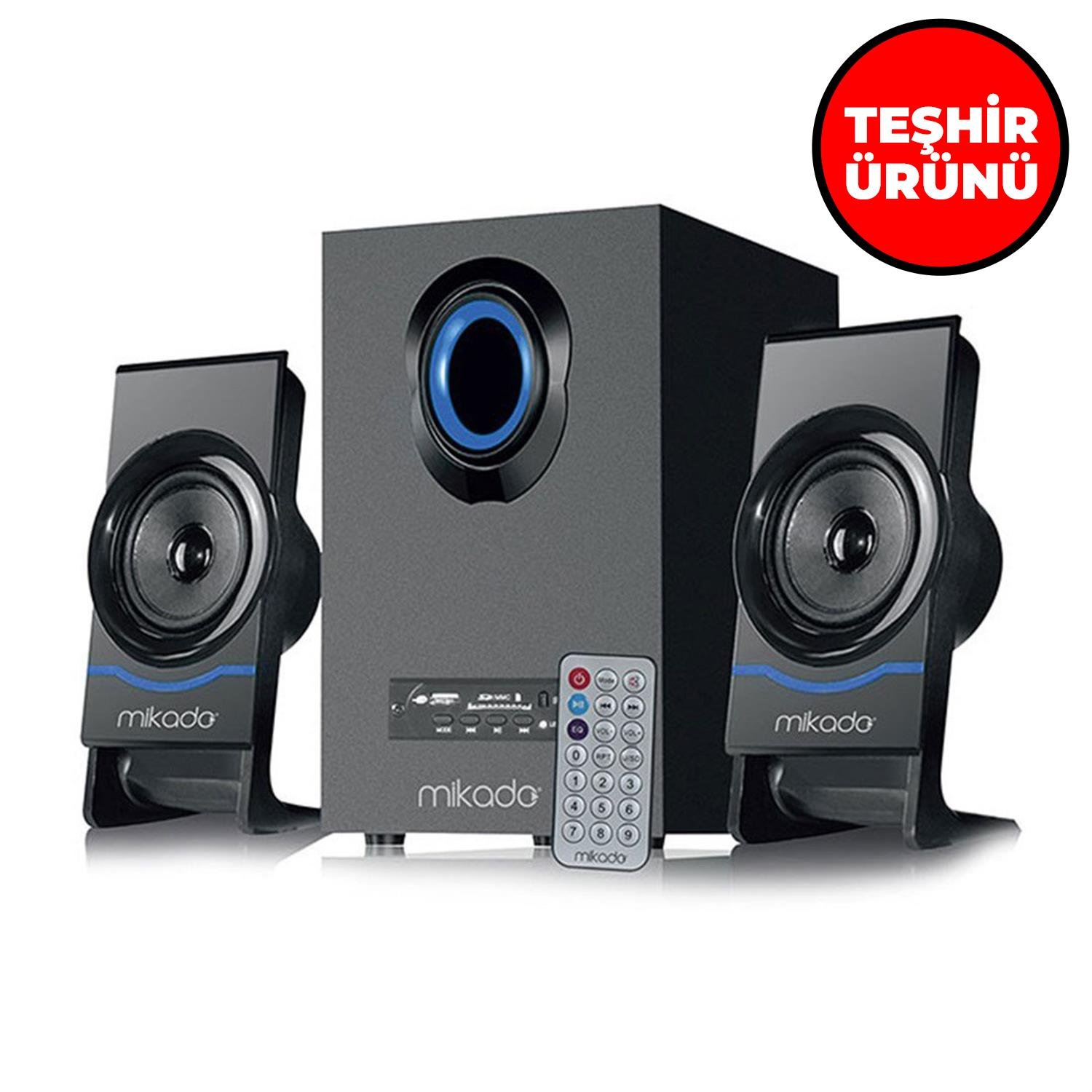 TEŞHİR Mikado MD-1700BT 2+1 Siyah Usb+SD+Fm Destekli Multimedia Bluetooth Speaker 28996