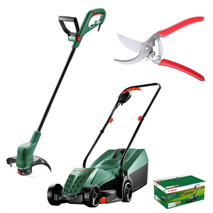 Bosch Easyrotak 32-235 Çim Biçme Makinesi + Easygrasscut 23 Kenar Kesme Makinesi + Çelik Budama Makası