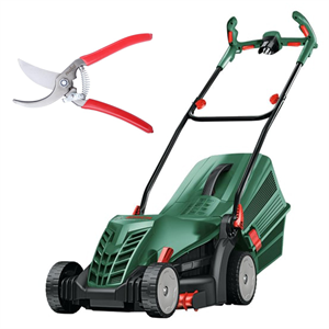 Bosch UniversalRotak 37-555 Çim Biçme Makinesi 1400 W + Evakat KT -1 Çelik Budama Makası