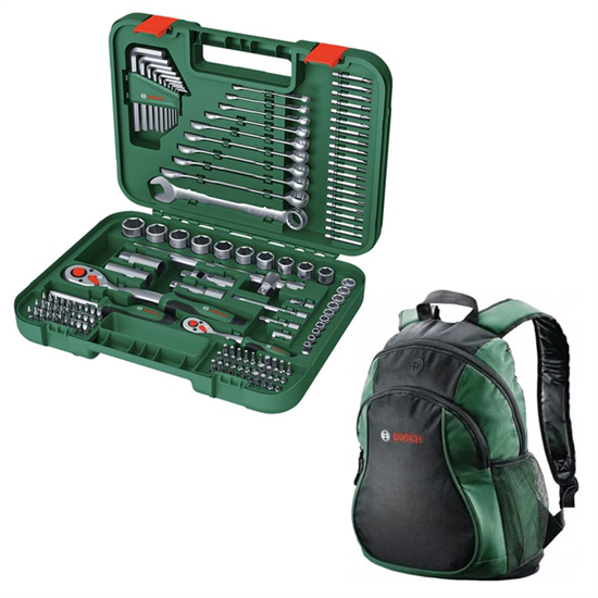 BOSCH ライト 2個セット Bosch Çok Amaçlı Montaj Seti 132 Parça - 1600A02Z9B + Bosch Sırt