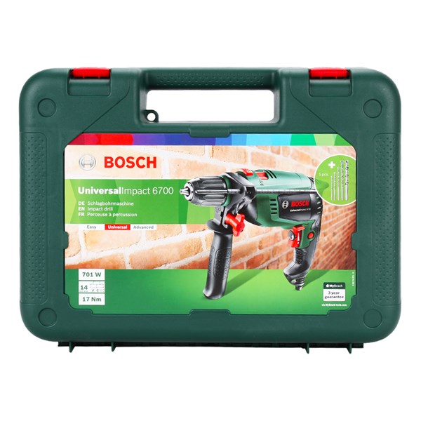 Bosch UniversalImpact 6700 Darbeli Matkap + 5 Aksesuar Seti Beton  0603131007 - 7Kat