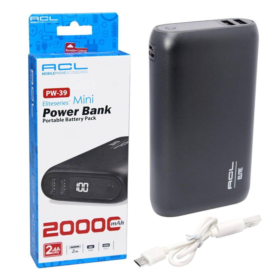 ACL PW-39 Powerbank 2,4A 20000Mah - ELK-04651