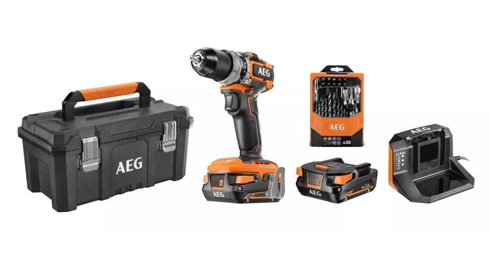 AEG BSB18SBL-202TBLK1 2 AH 2 Akülü Kömürsüz Darbeli Matkap - T4935492432
