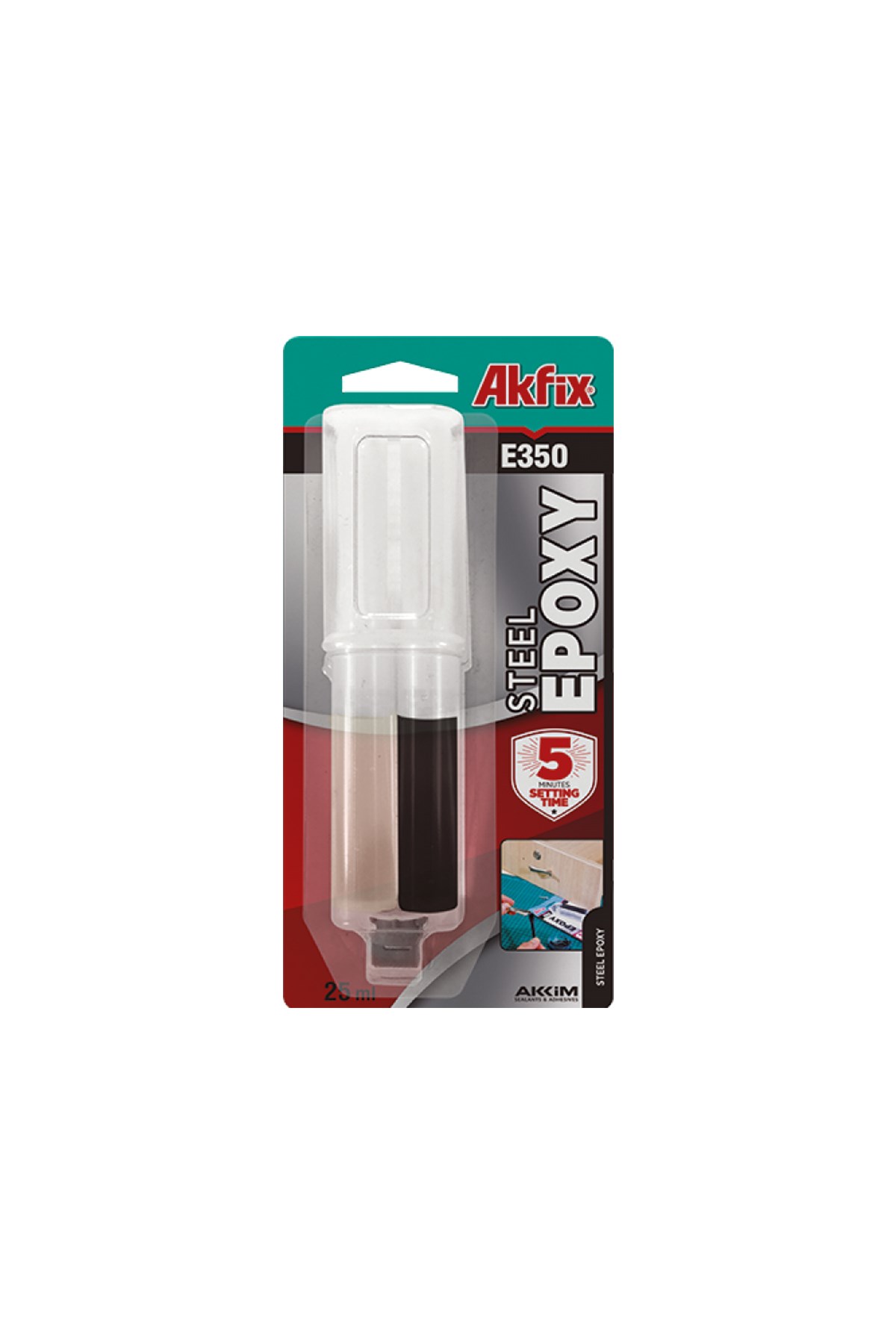AKFİX E350 HIZLI ÇELİK YAPIŞTIRICI 57 GR