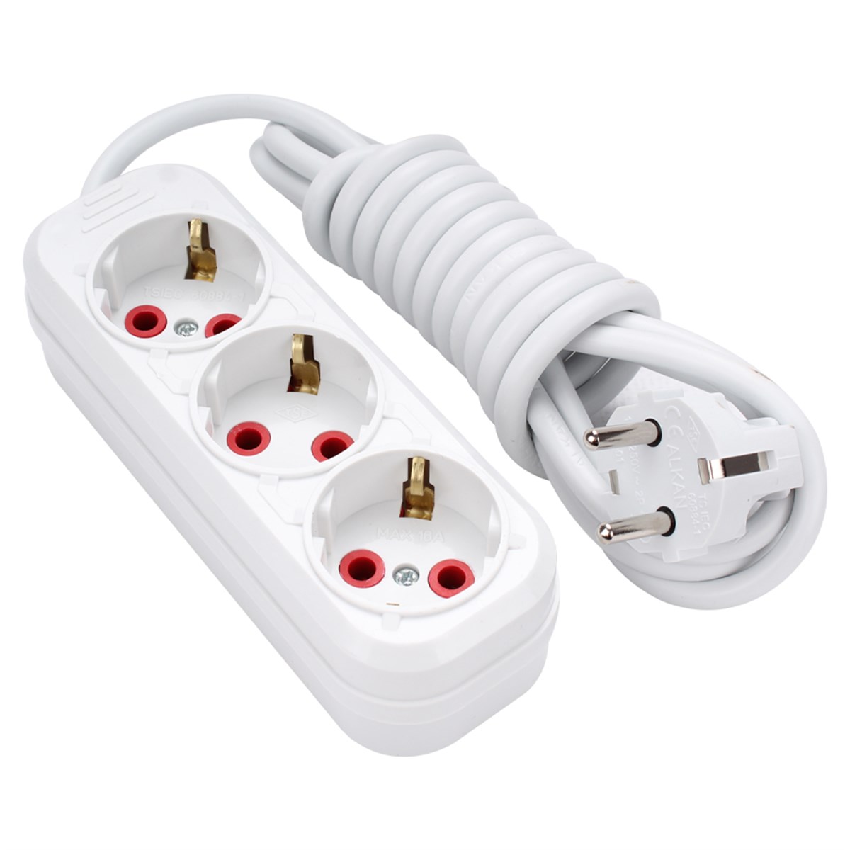 ALKAN 3LÜ TOPRAKLI GRUP PRİZ 3MT KOD:3003