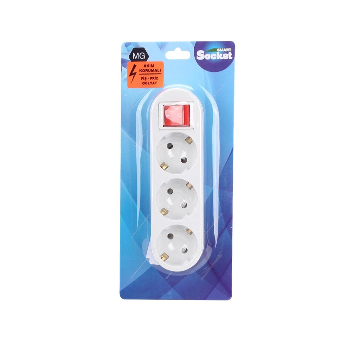 Alkan Smart Soket 3Lü Golyad Anahtarlı Priz Beyaz Ss3aglbb