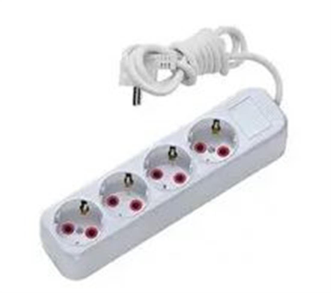 Asel 4'Lü Topraklı Grup Priz 2mt - HRD-010865