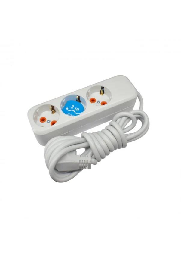 Asel ASL-100 0107 3'Lü Topraklı Grup Priz 3mt - HRD-010862