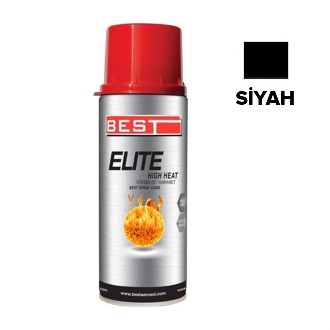 Best Elite 600C Isıya Dayanıklı Siyah Sprey Boya 400Ml