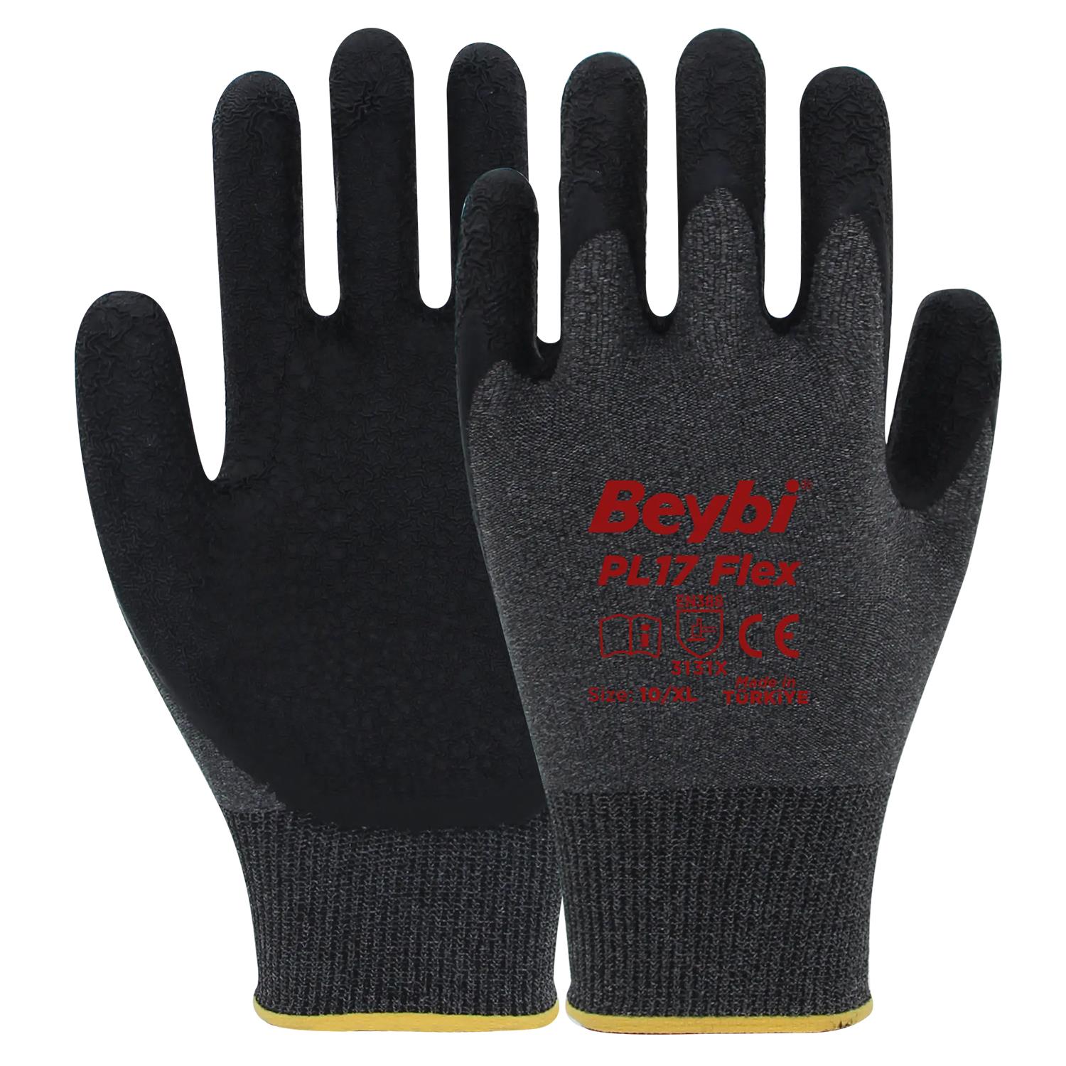 Beybi Lateks PL17 Flex Siyah Camcı Eldiveni No:10