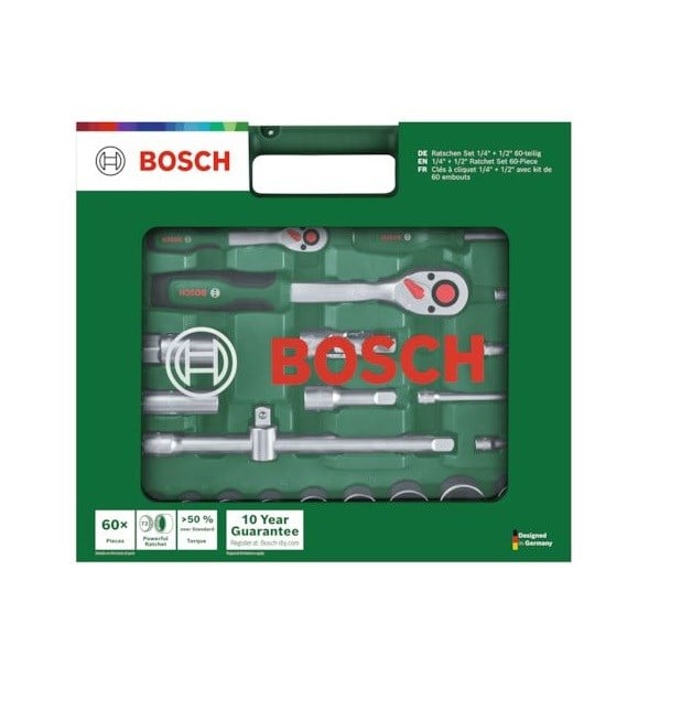 Bosch 1/4 + 1/2 60 Parça Cırcır Anahtar Seti - 1600A039J8