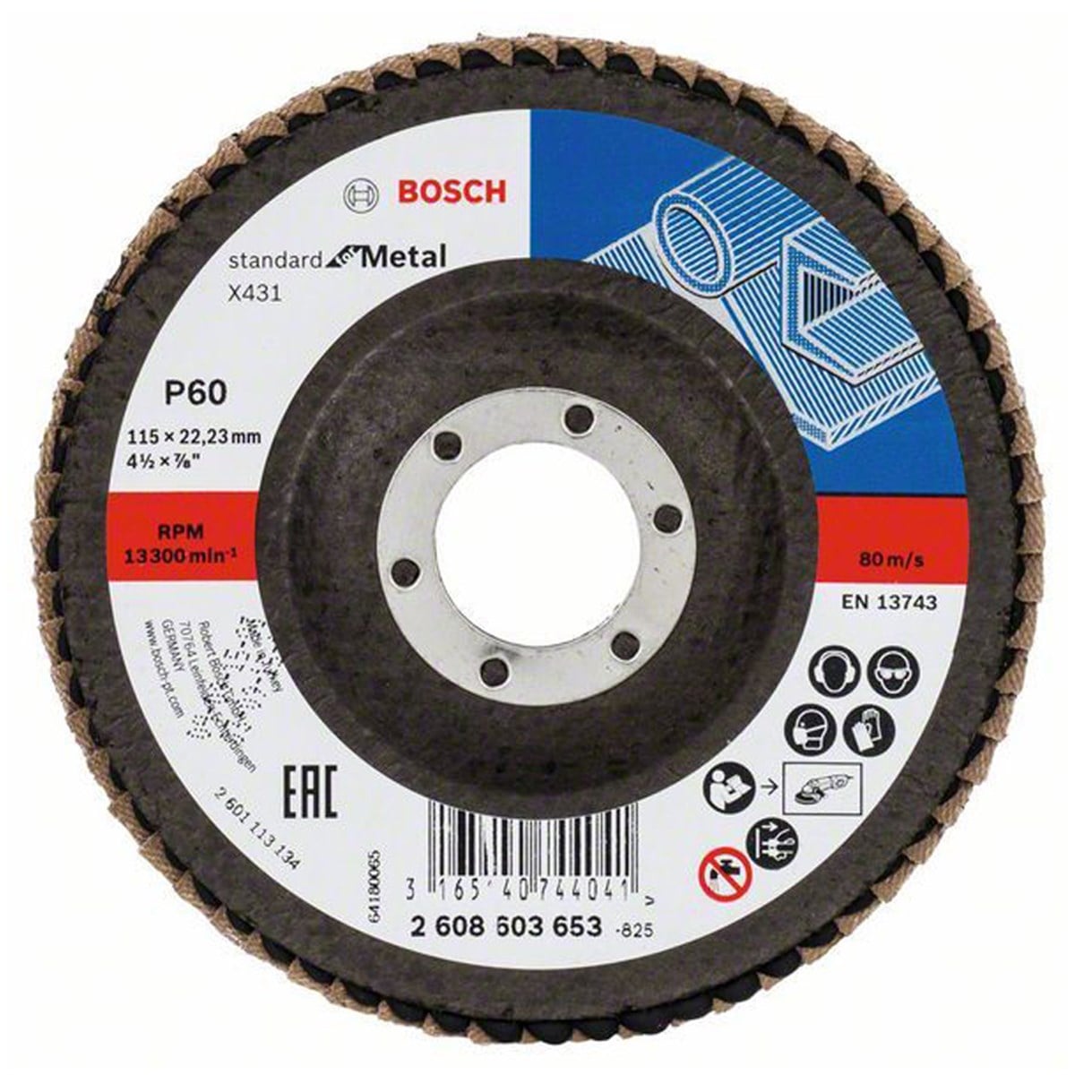 BOSCH Alox Flap Disk 115mm 60 Kum - 2608603653