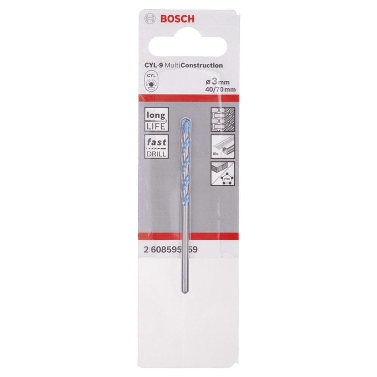 BOSCH CLY-9 TAŞ VE BETON MATKAP UCU 3*70MM - 2608595359