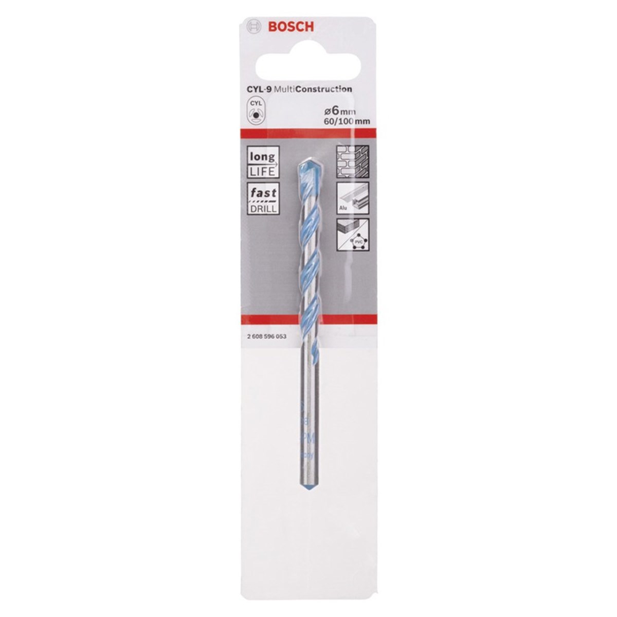 BOSCH CLY-9 TAŞ VE BETON MATKAP UCU 6*100MM - 2608596053