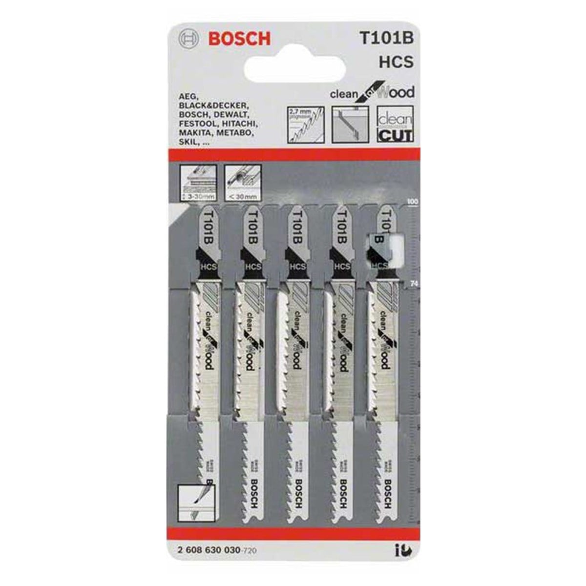 Bosch DEKUPAJ  T 101 B Clean for Wood 5'li 