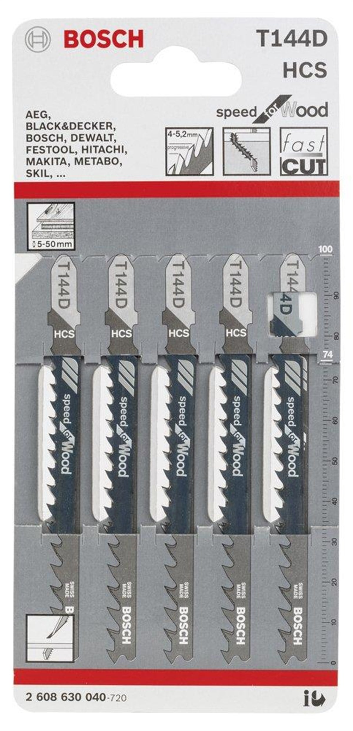 BOSCH DEKUPAJ T 144 D Speed for Wood 5'li