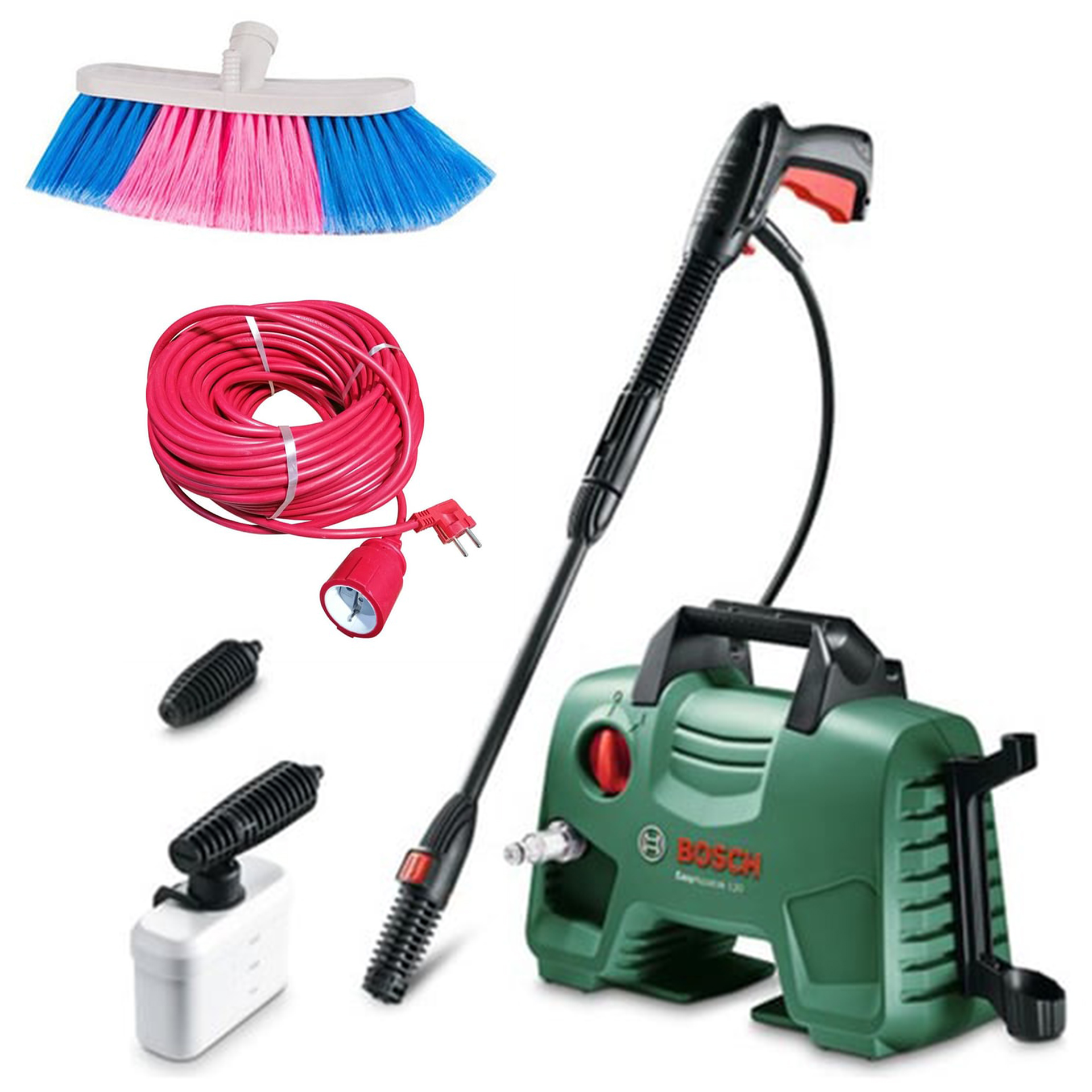Bosch EasyAquatak 120 Basınçlı Yıkama Makinesi + Evakat 3*2,5 Uzatma Kablosu 10mt + Oto Fırçası