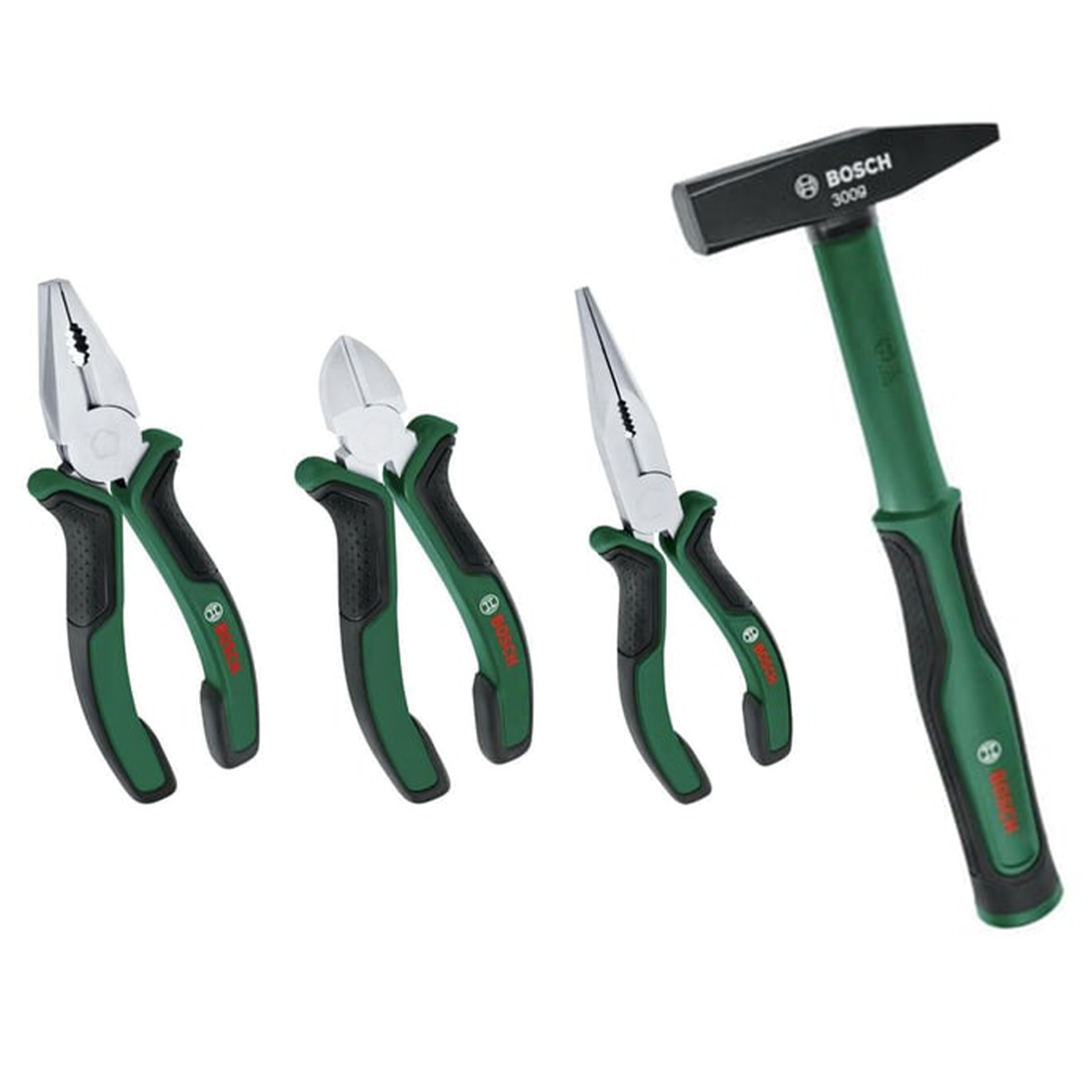 Bosch El Aleti Seti (Yan Keski 160-Pense 180-Kargaburun 180) 3 Parça + Bosch Engineer Çekiç 300 g