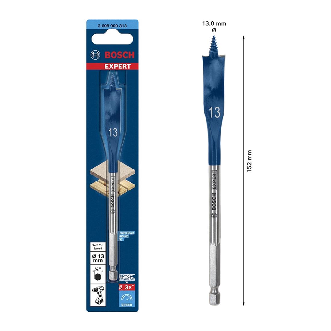Bosch EXP SCS Yaprak Ahşap Matkap Ucu HEX 13x152mm - 2608900313