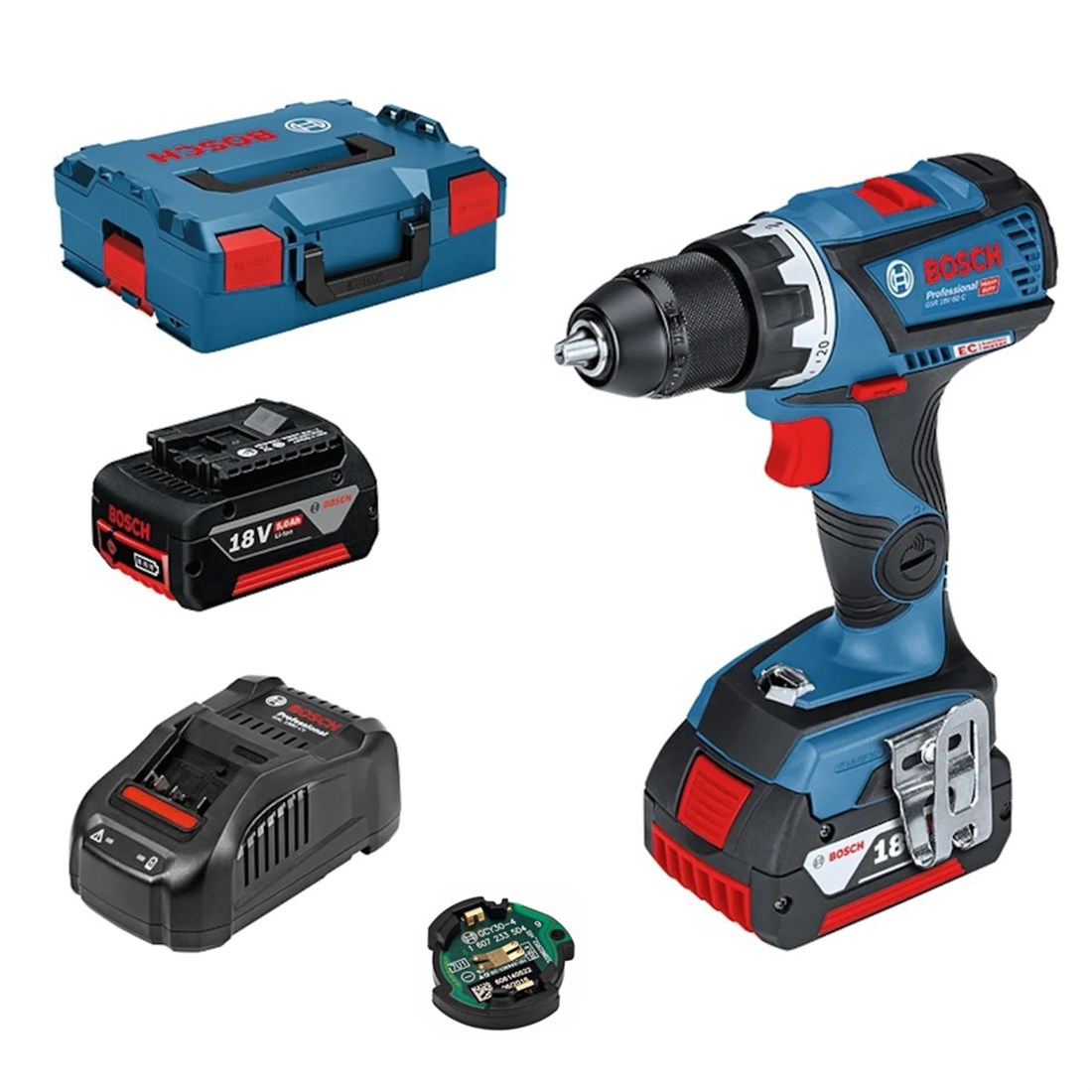 Bosch Gsr 18v-60 C Çift Akülü Vidalama 5 Ah - 06019g1101