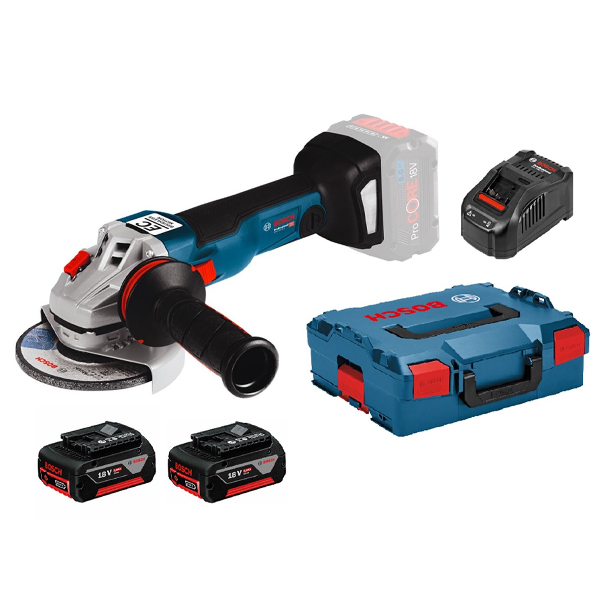 BOSCH Gws 18 V-10 Sc Çift Akülü Taşlama - L-Boxx Çantalı - 06019G340H
