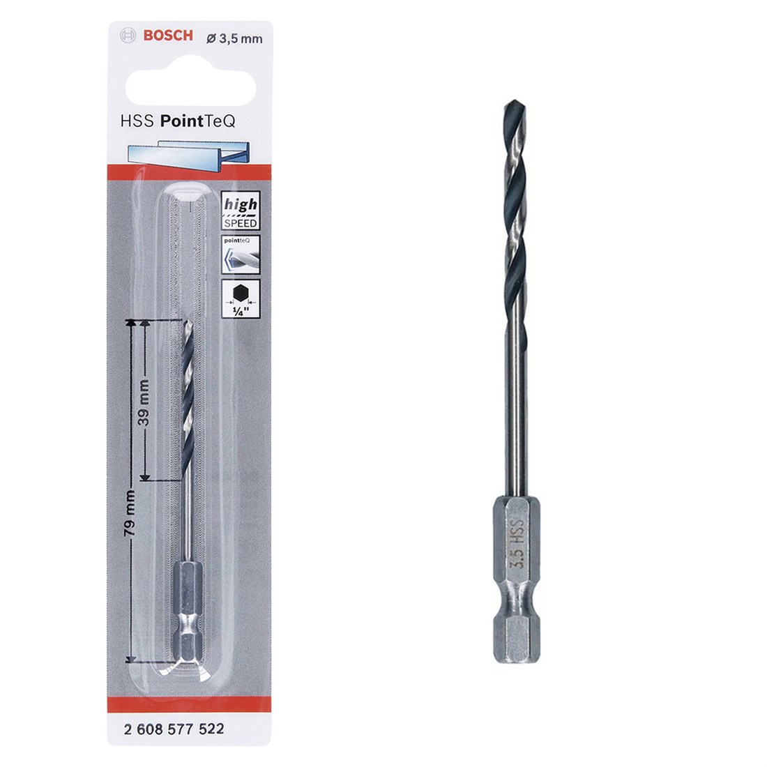 Bosch Hss Point TeQ Hex Metal Matkap ucu 3,5mm  - 2608577522