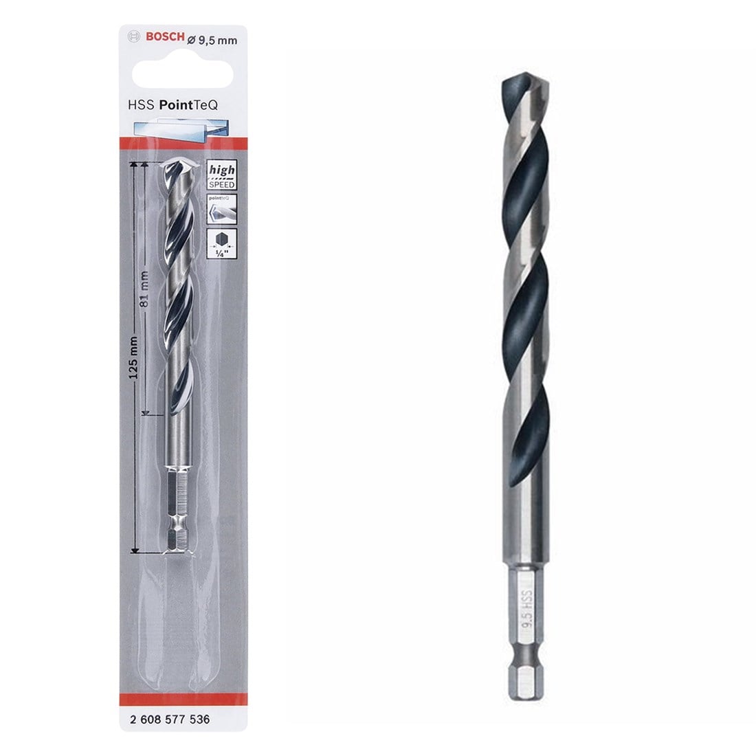 Bosch Hss Point TeQ Hex Metal Matkap ucu 9,5mm  - 2608577536