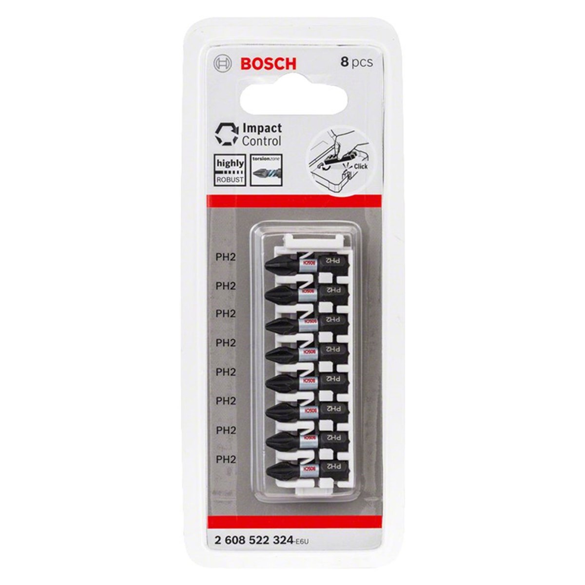 Bosch Impact Control Serisi Vidalama Ucu 8'li PH2 *25mm - 2608522324
