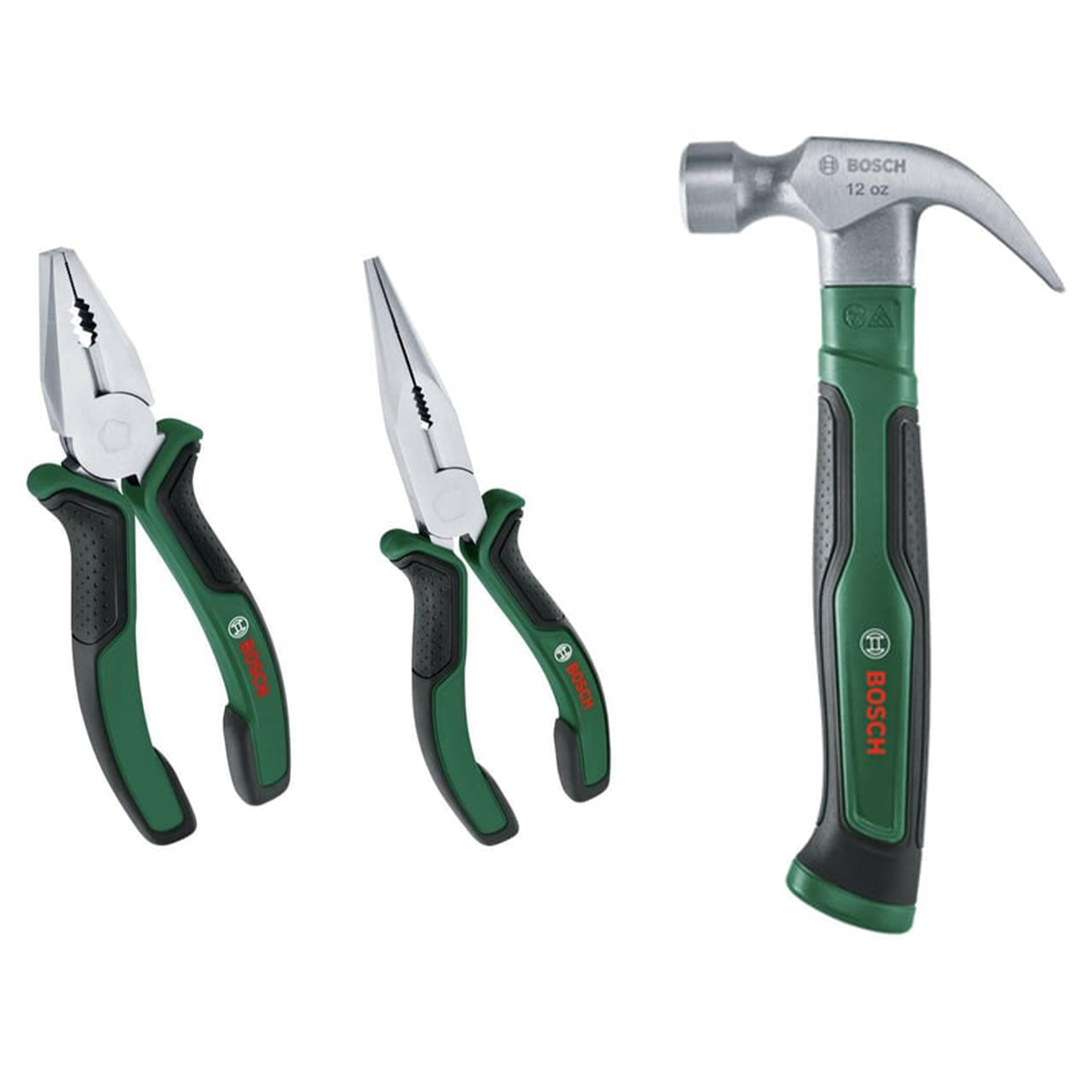 Bosch Pense Seti 2 Parça (Kargaburun 180 ve Pense 180) + Bosch Orta Çatal Ağızlı Çekiç