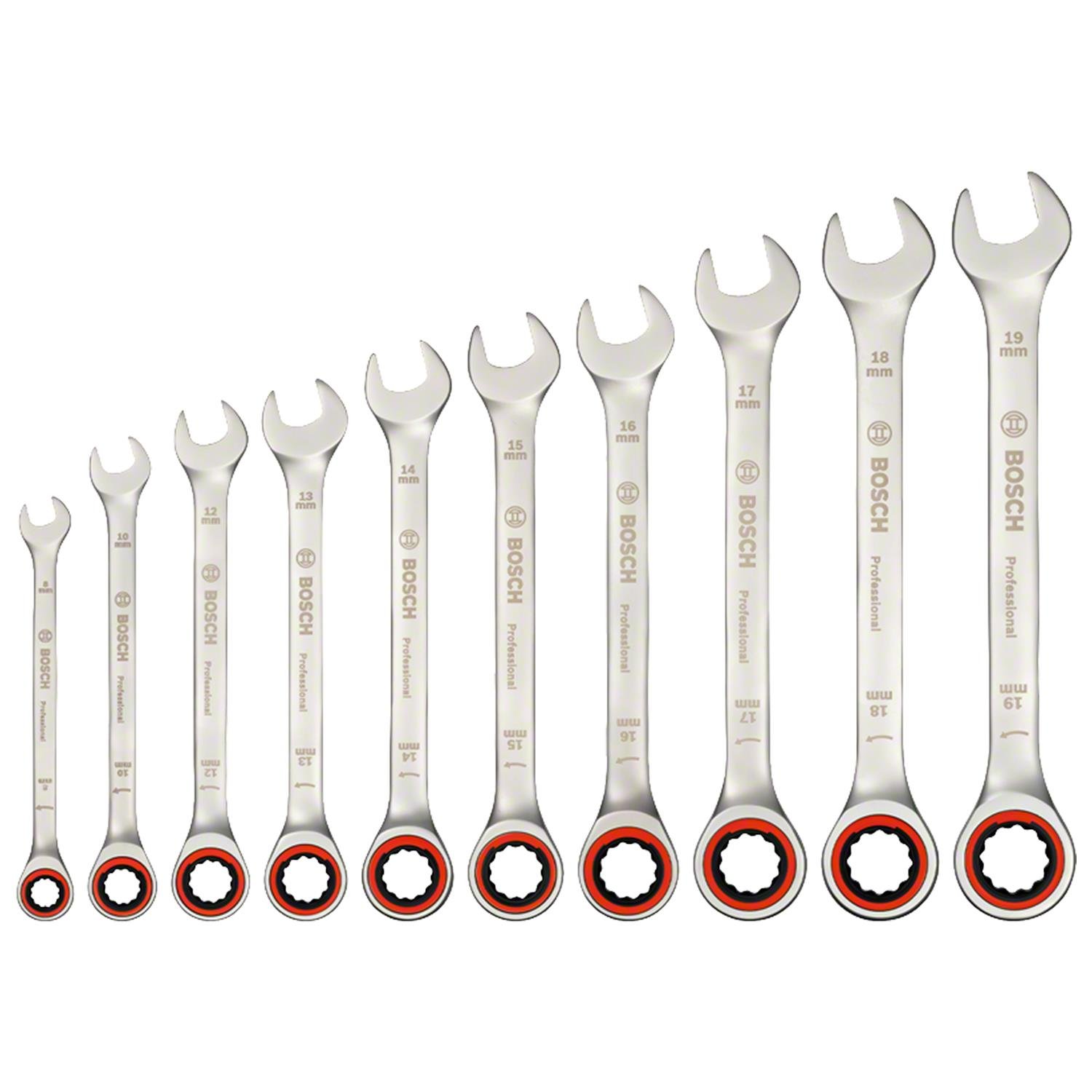 Bosch Professional Cırcır Anahtar Seti 10 Parça - 1600A02AU0