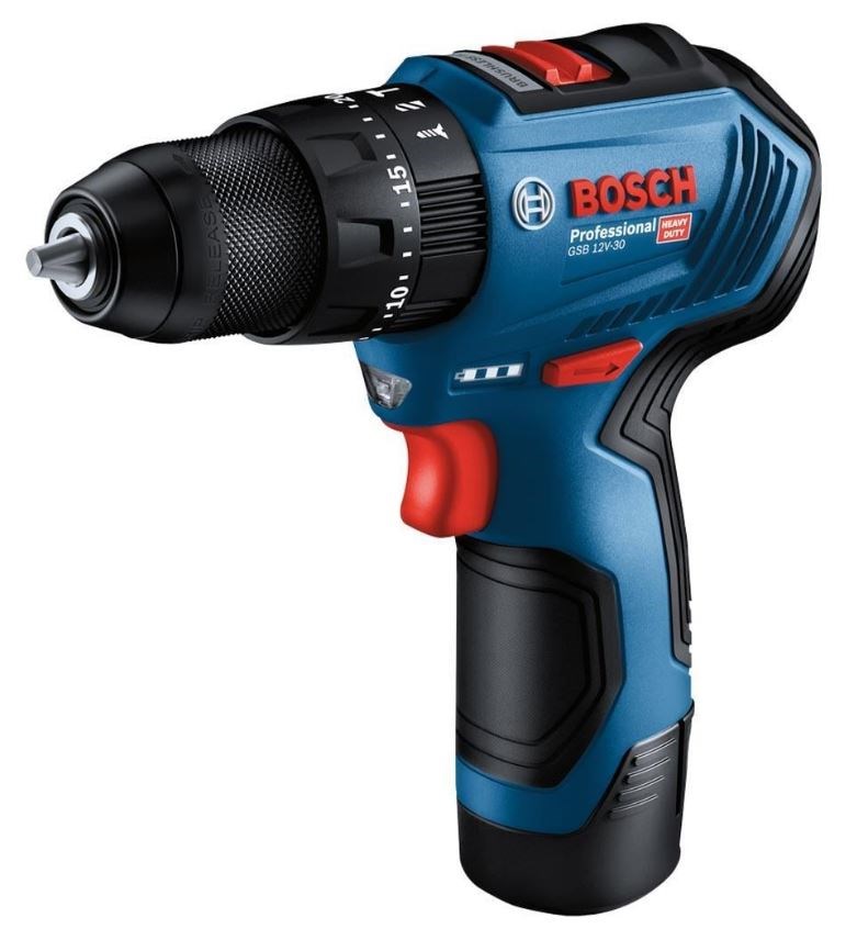 Bosch Professional Gsb 12V-30 Çift Akülü Darbeli Vidalama Makinesi (Kömürsüz Motor) - 06019G9101 + 39 Parça Aksesuar Seti