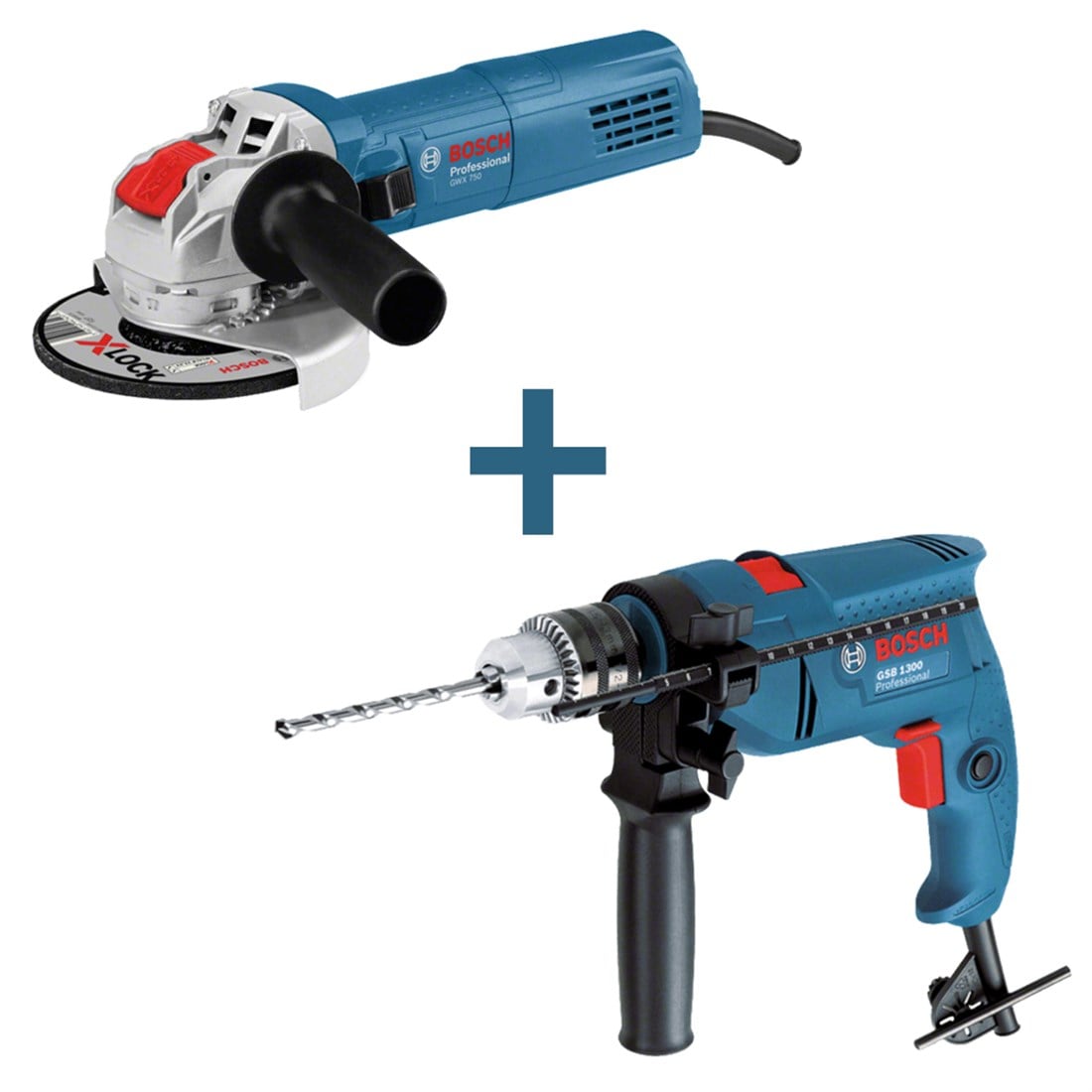 Bosch Professional GSB 1300 Darbeli Matkap + GWS 750-125 Avuç Taşlama - 0615990K2D