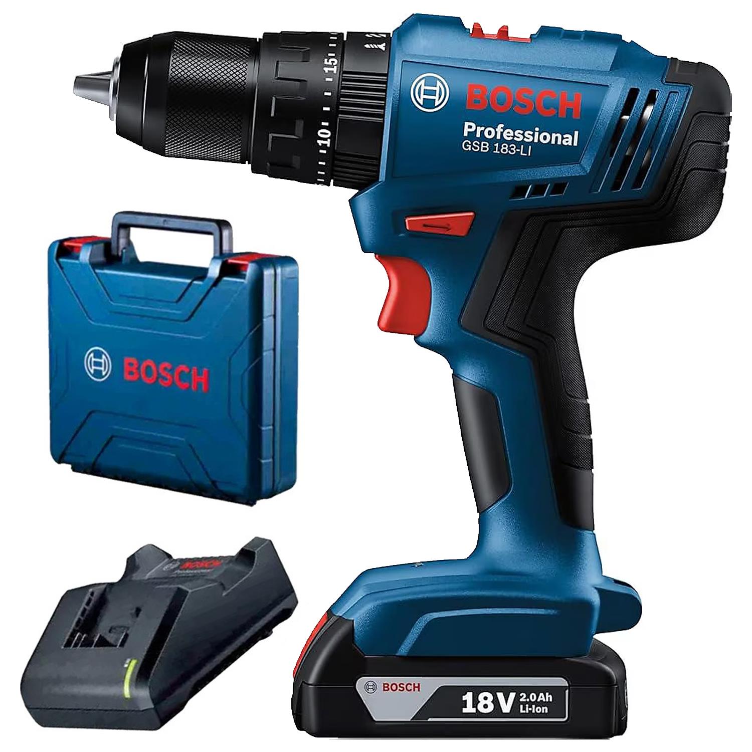 Bosch Professional GSB 183 Tek Akülü 2 Ah Darbeli Vidalama - 06019K9101
