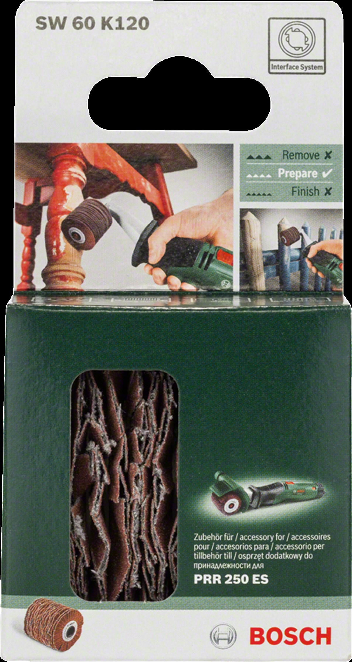 Rouleau a lamelles Bosch - PRR / TEXORO - 10mm Grain 120 - Ponçage bo