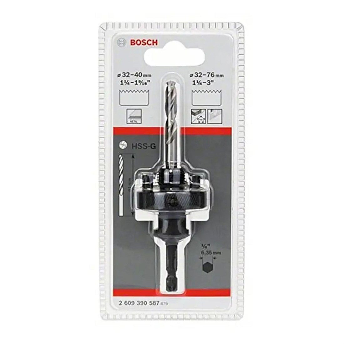 Bosch Standart 9,52mm HEX Panç Adaptör 32-76mm - 2609390587