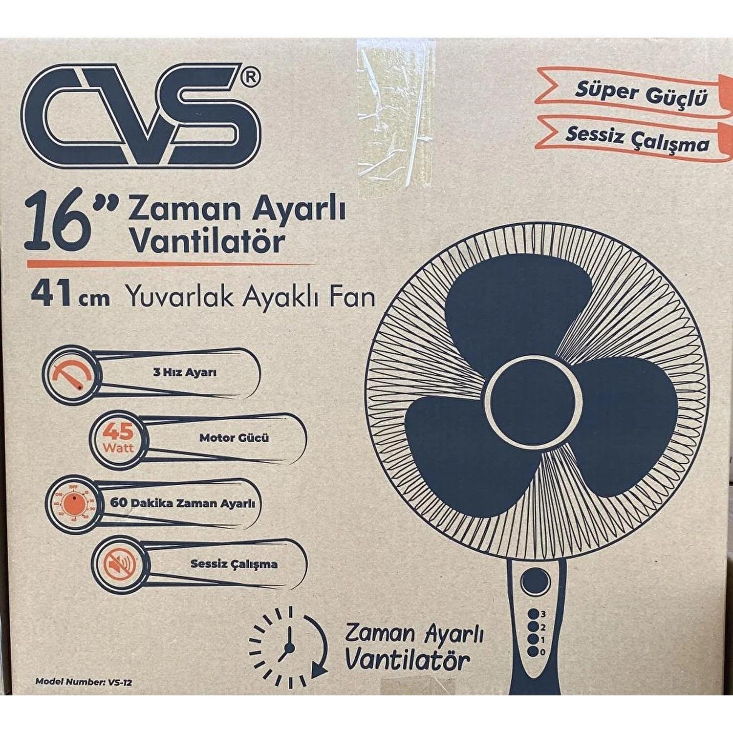 Cvs DN 0012 Zaman Ayarlı Ayaklı Vantilatör 16 inç - Elk-05814