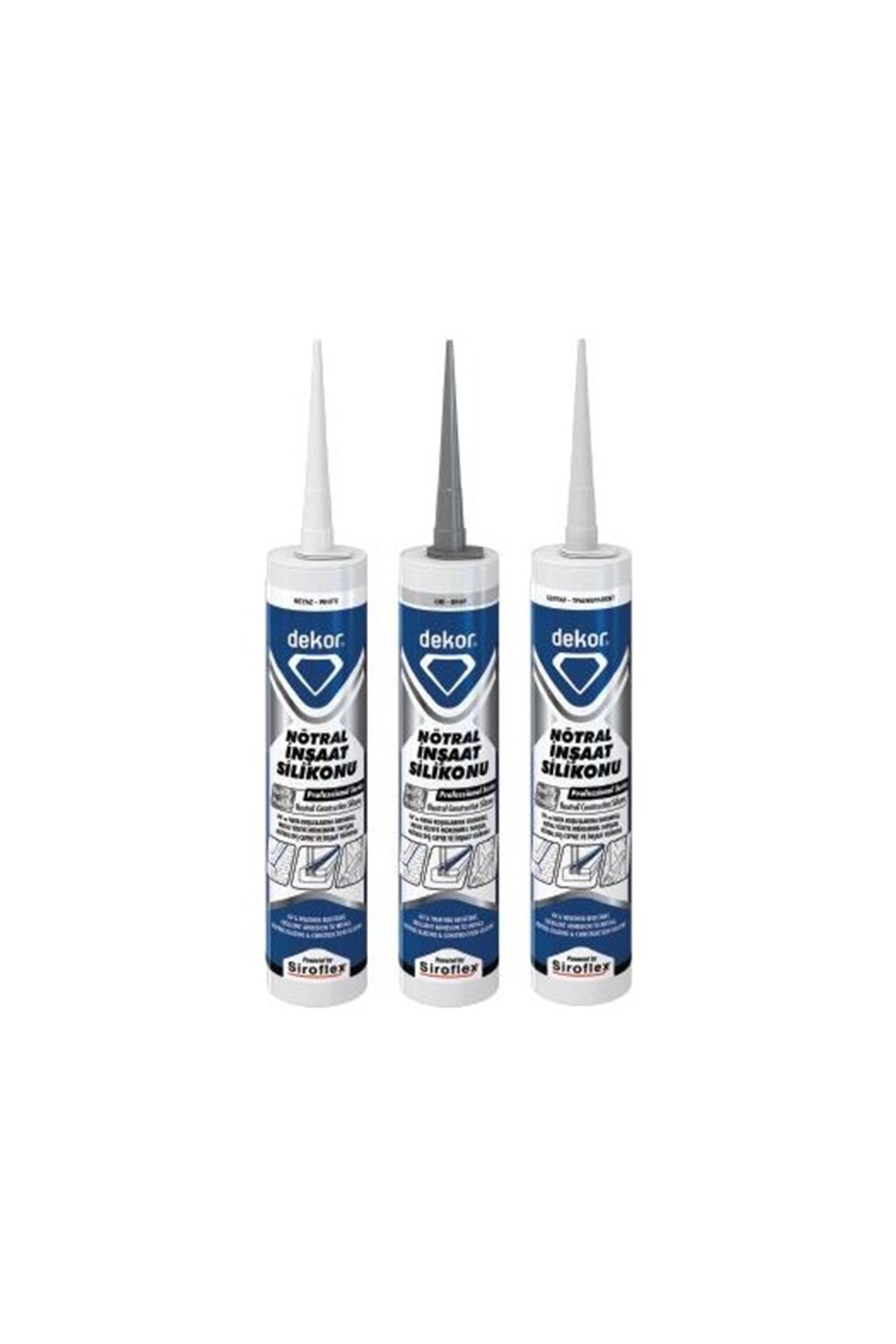 DEKOR D069 NÖTR İNŞAAT SİLİKONU 310ML GRİ
