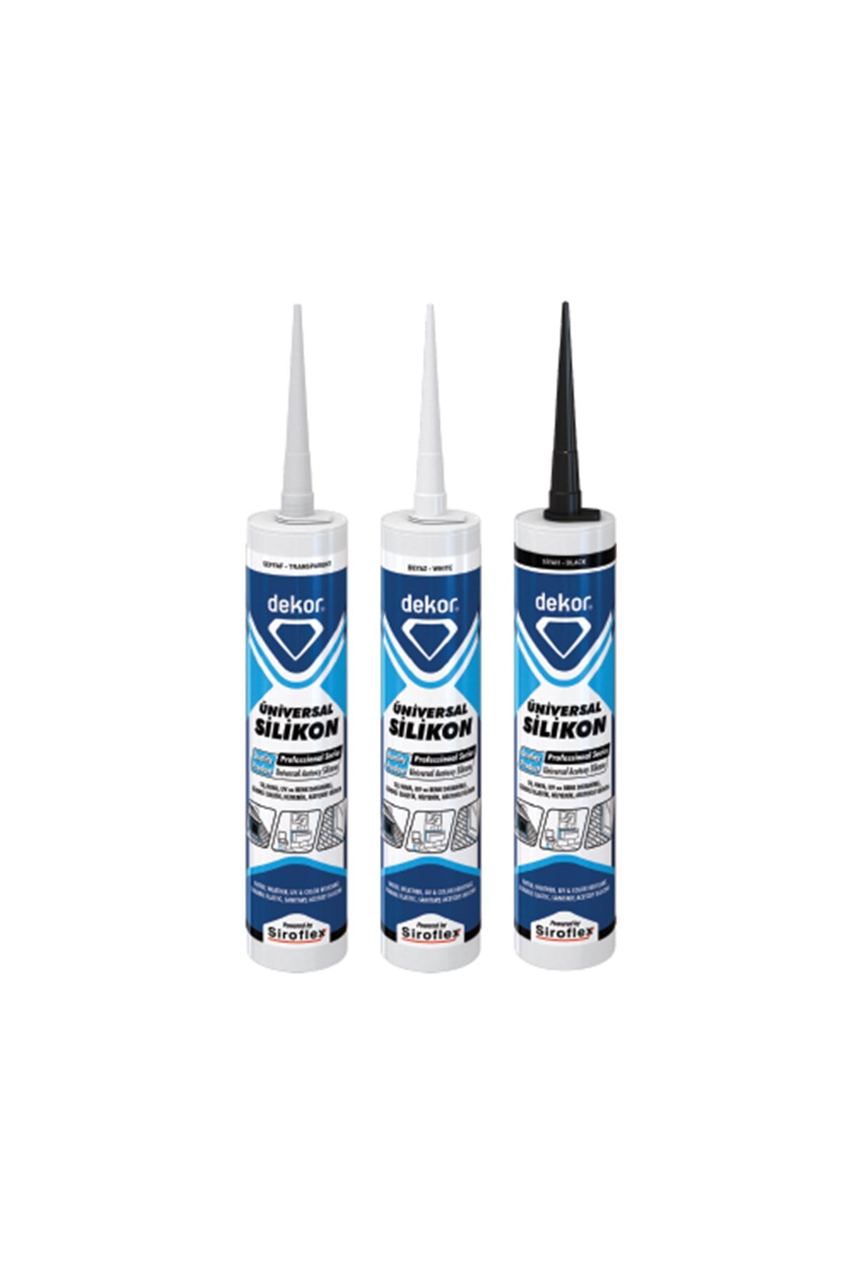 DEKOR D094 UNİVERSAL SİLİKON SİYAH 280ML