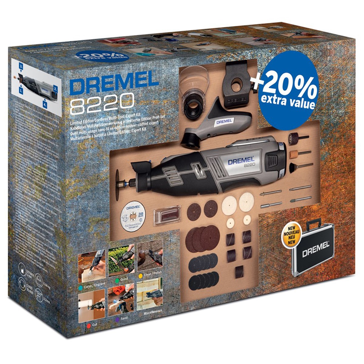 Dremel 8220 Akülü El Motoru 12 V - Avantaj Kit 3/35 (8220-3/35X) F0138220UM