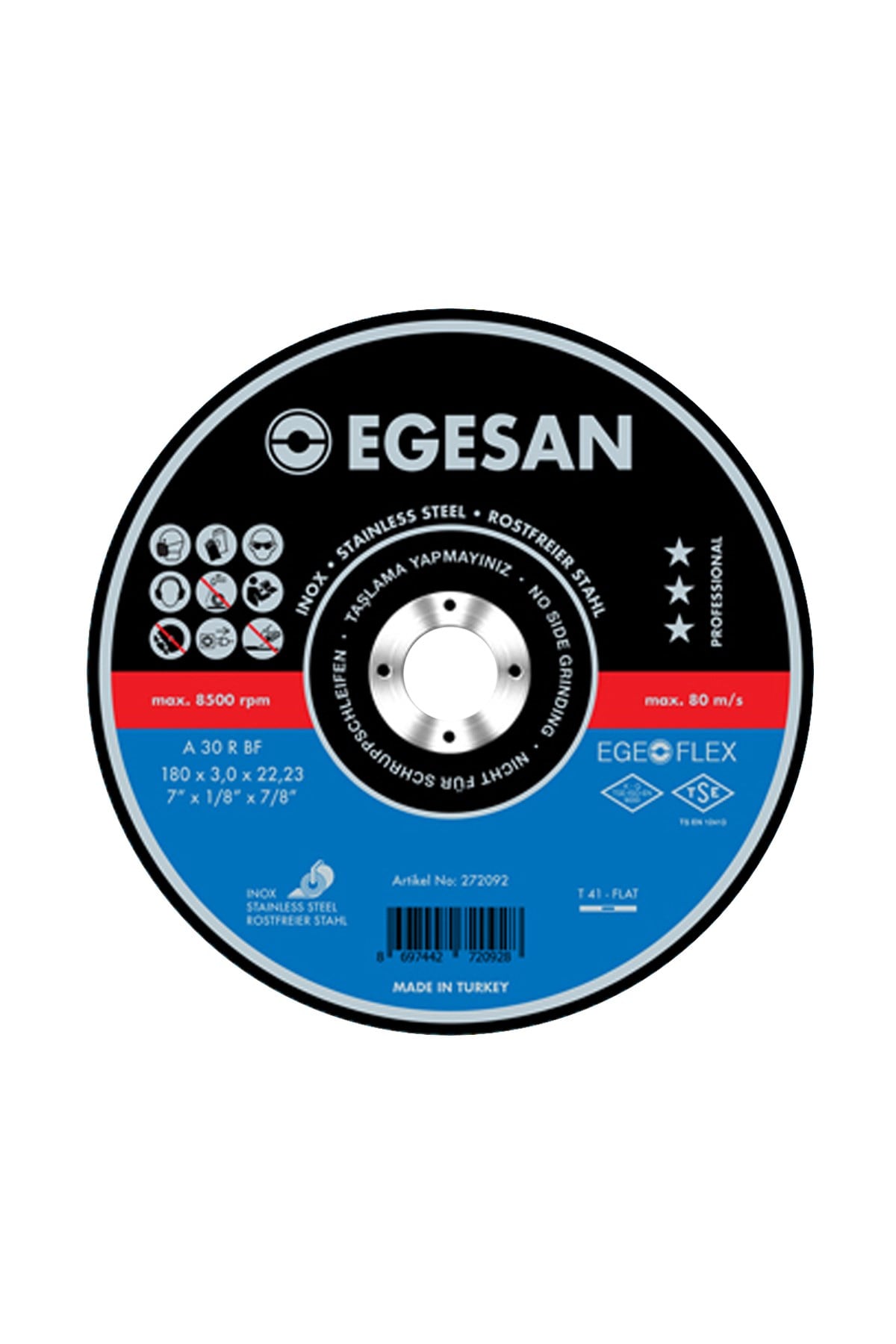 EGESAN 180*2*22 İNOX KESME TAŞI